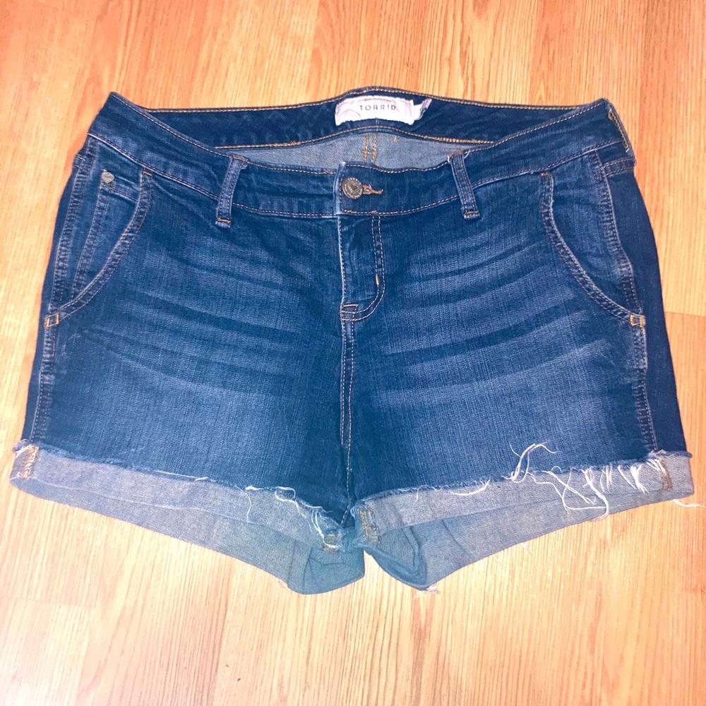 TORRID Size 12 Jean Shorts with Cut off Cuff and 5 pocket design